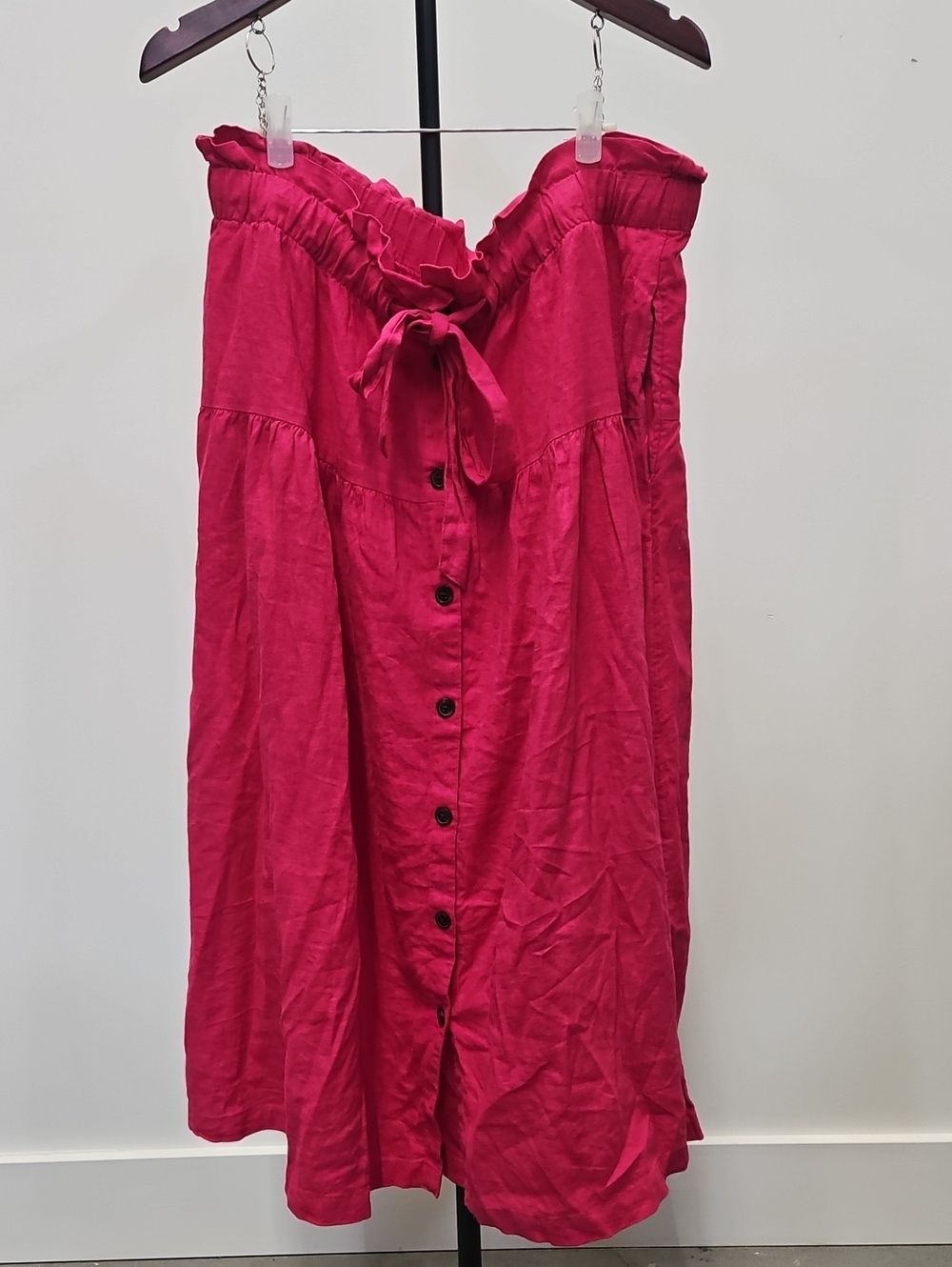 Universal Thread Bright Fuchsia Button-Front Midi Skirt